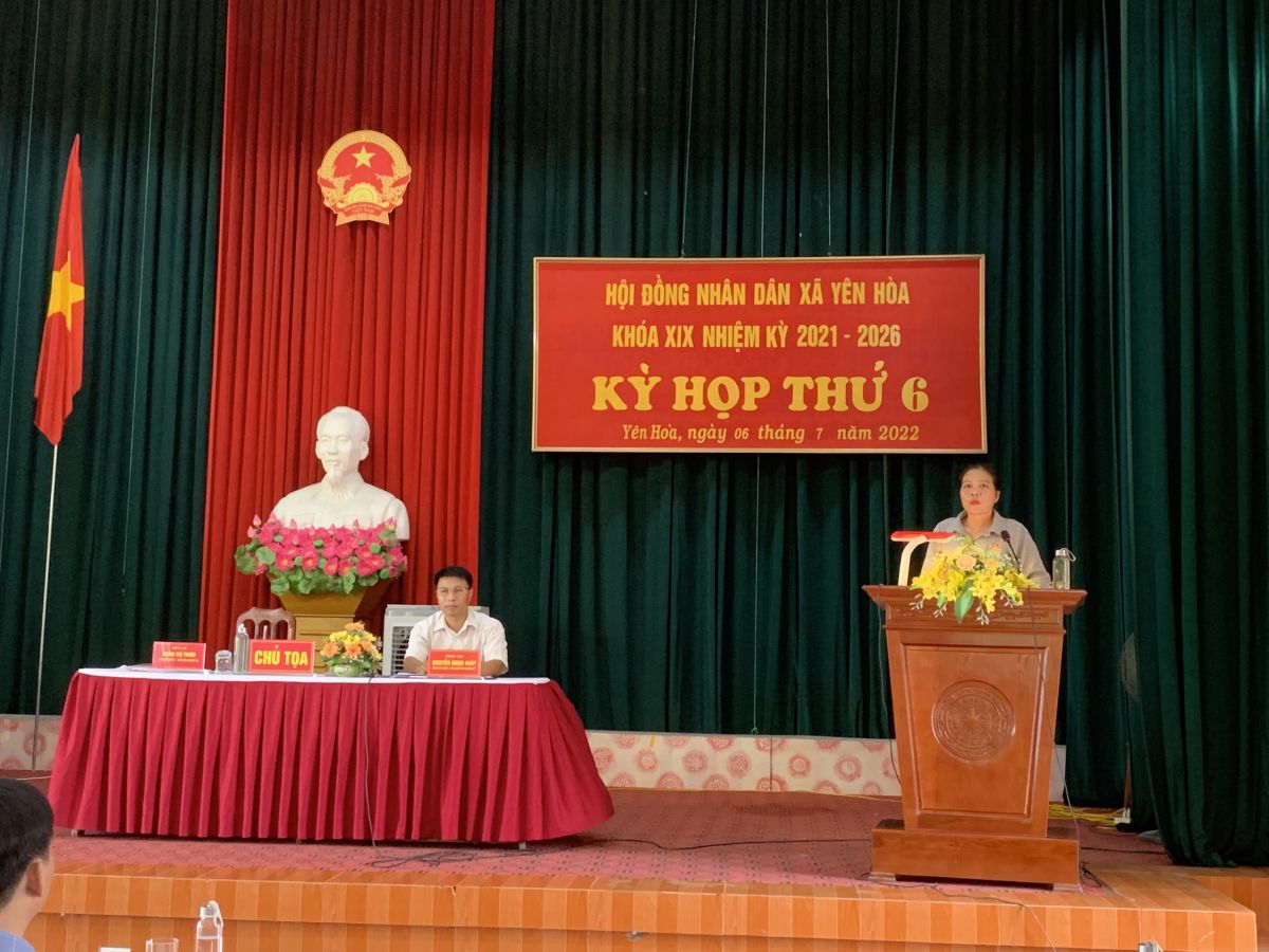 Kỳ họp thứ 6 HĐND xã Yên Hòa khóa XIX, nhiệm kỳ 2021 – 2026.