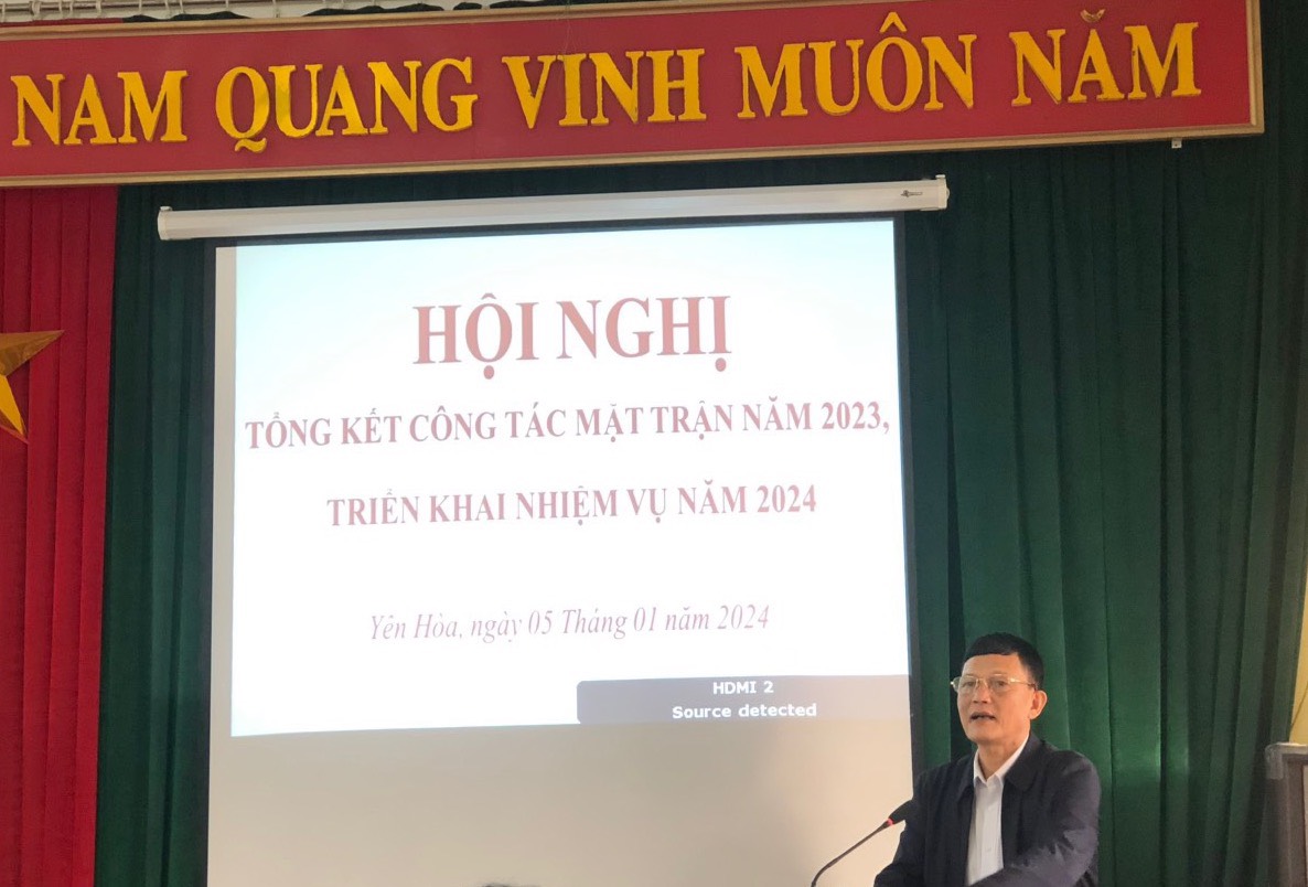 UBMTTQVN xã Yên Hòa tổ chức hội nghị tổng kết công tác Mặt trận năm 2023 và triển khai phương hướng, nhiệm vụ công tác năm 2024.