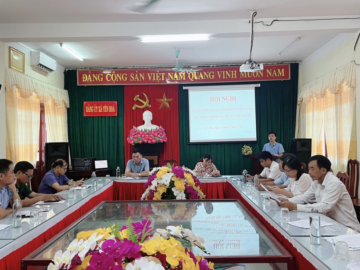 UB MTTQVN xã Yên Hòa tổ chức hội nghị sơ kết công tác Mặt trận 6 tháng đầu năm và đề ra phương hướng, nhiệm vụ công tác 6 tháng cuối năm 2023.