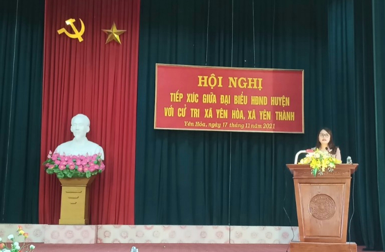 Hội nghị tiếp xúc giữa Tổ đại biểu HĐND huyệnYên Mô với cử tri xã Yên Hòa, xã Yên Thành