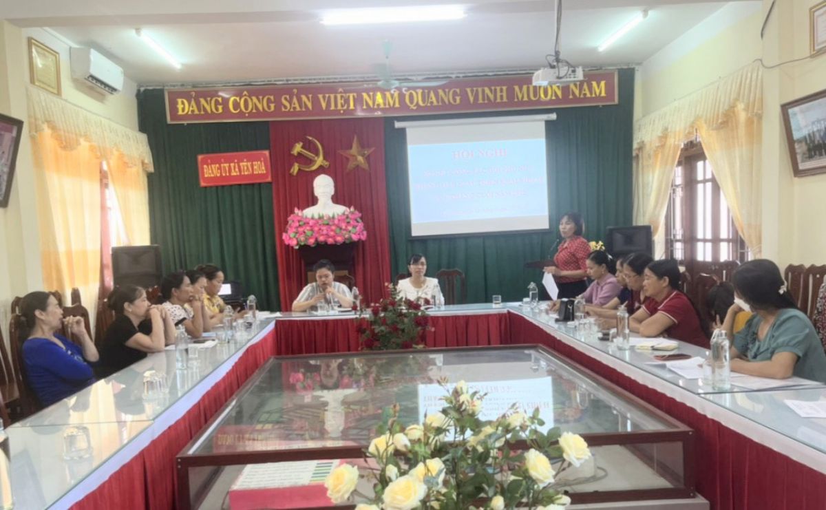 BCH Hội LHPN xã Yên Hòa tổ chức hội nghị sơ kết công tác Hội phụ nữ 6 tháng đầu năm, triển khai nhiệm vụ 6 tháng cuối năm 2022